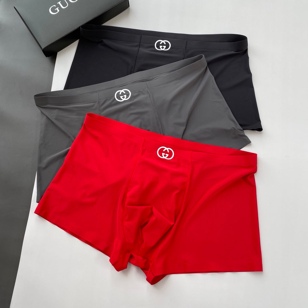 Gucci Red Grey Black Waist Monogram Boxer Briefs, image 1