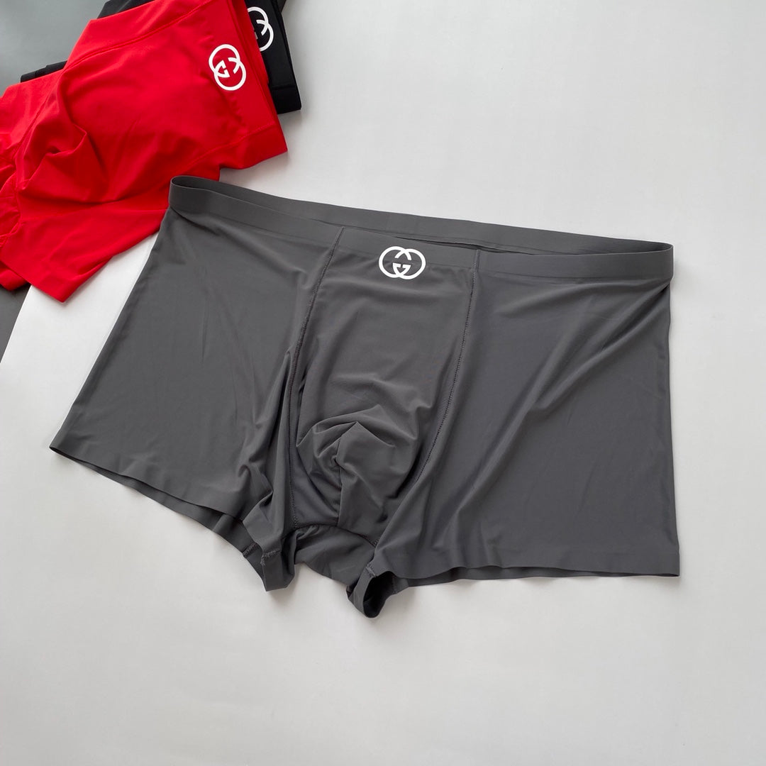 Gucci Red Grey Black Waist Monogram Boxer Briefs, image 6