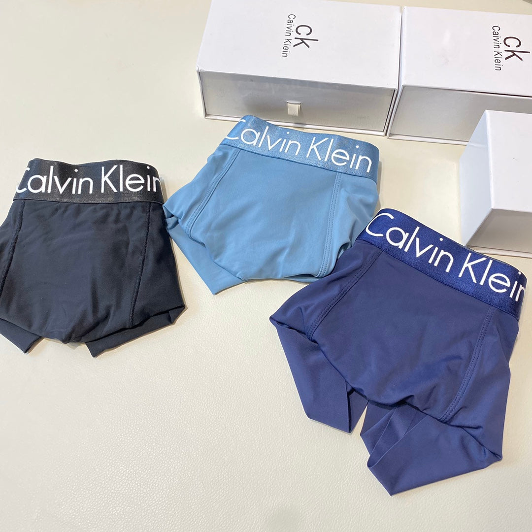 Calvin Klein Blue Grey Stacked Trunks Boxer Briefs, image 2