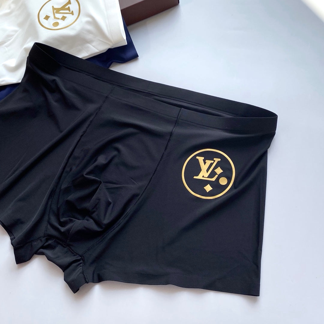 Louis Vuitton White Navy Gold Round Monogram Boxer Briefs, image 7
