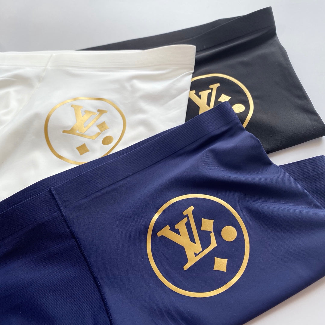 Louis Vuitton White Navy Gold Round Monogram Boxer Briefs, image 5