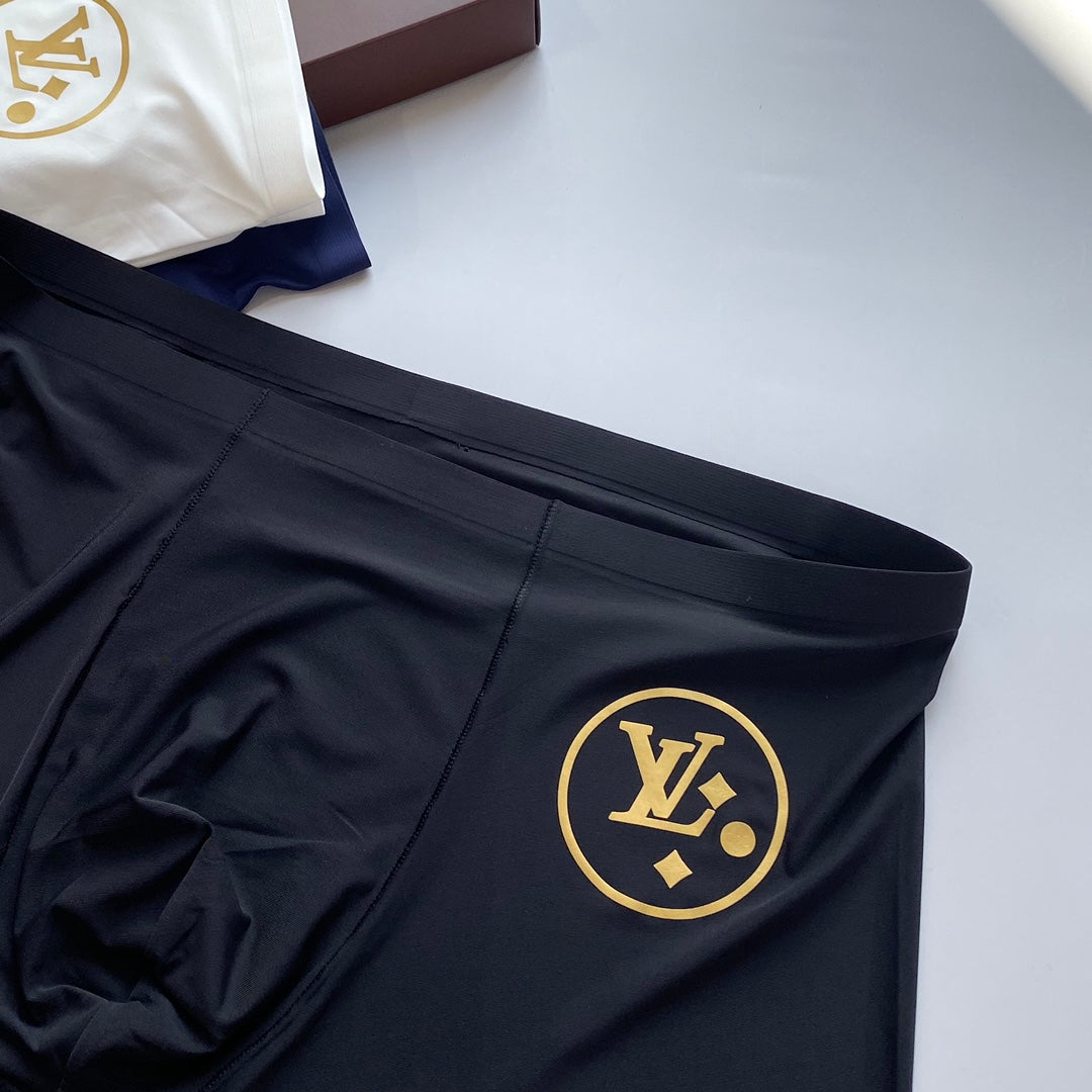 Louis Vuitton White Navy Gold Round Monogram Boxer Briefs, image 8