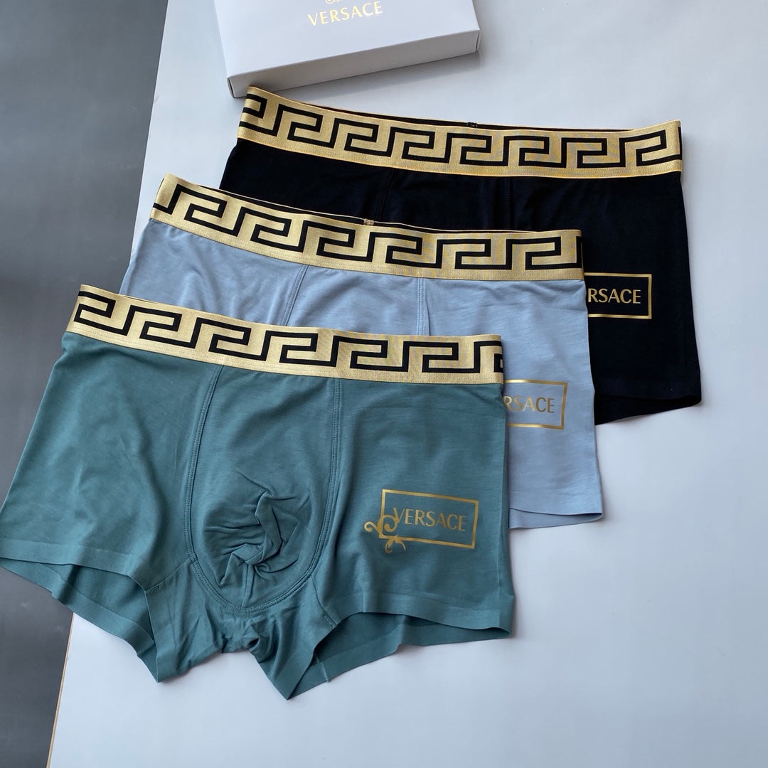 Versace Blue Black Gold Key Fronts Boxer Briefs, image 3