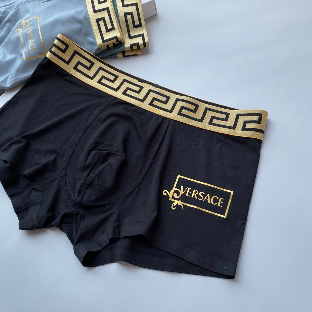 Versace Blue Black Gold Key Fronts Boxer Briefs, image 5