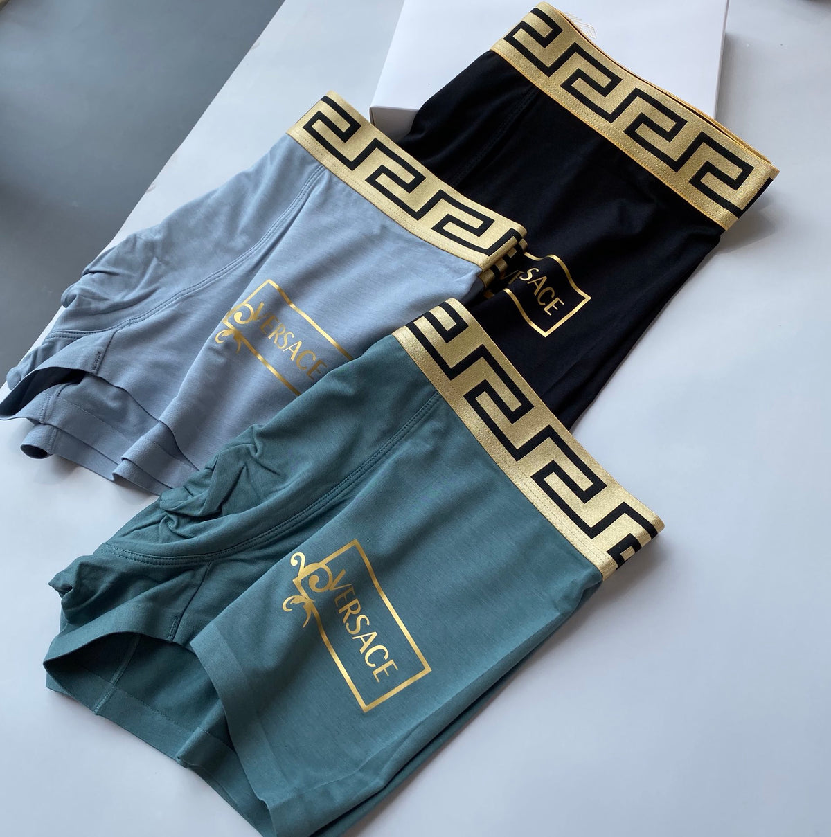 Versace Blue Black Gold Key Fronts Boxer Briefs, image 2