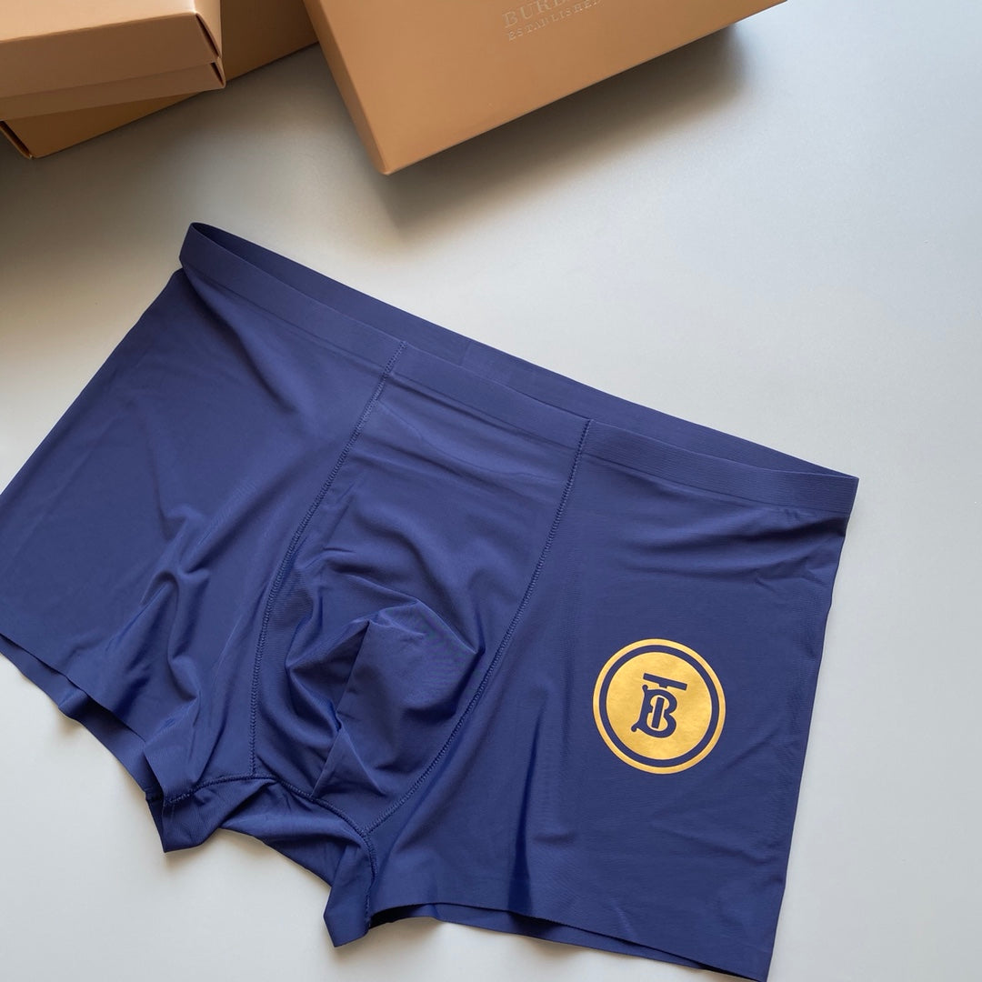 Burberry Red Navy Black Gold Round Leg Boxer Briefs, image 6