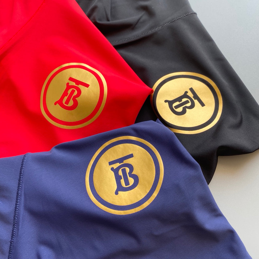 Burberry Red Navy Black Gold Round Leg Boxer Briefs, image 2