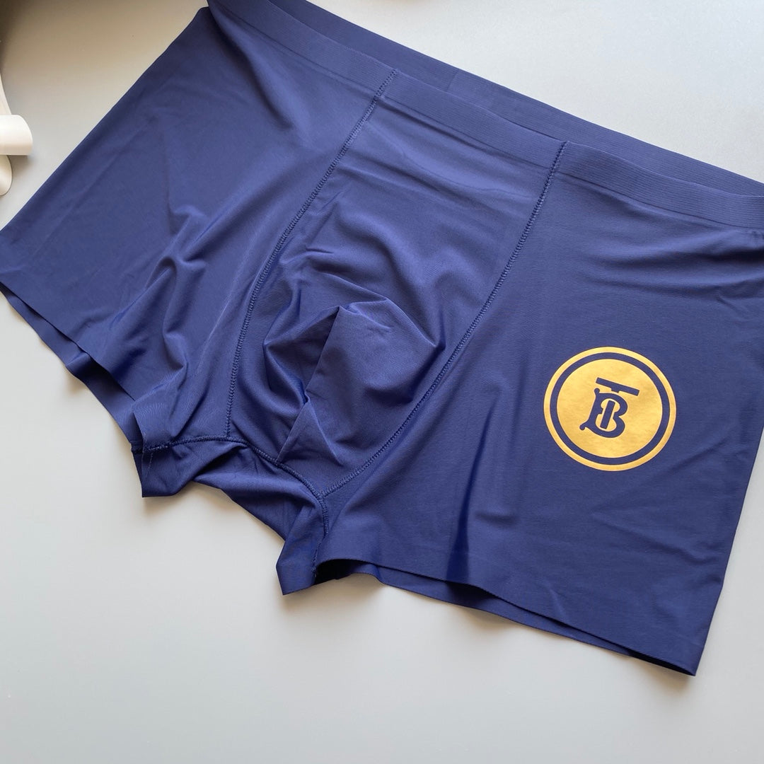Burberry Red Navy Black Gold Round Leg Boxer Briefs, image 7