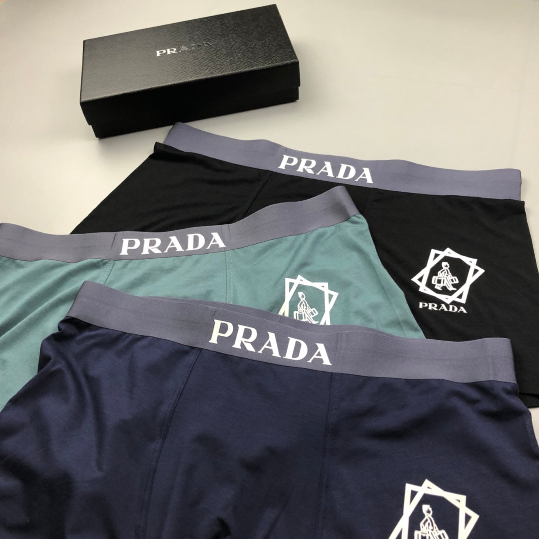 Prada Black White Crest Motif Boxer Briefs, image 8