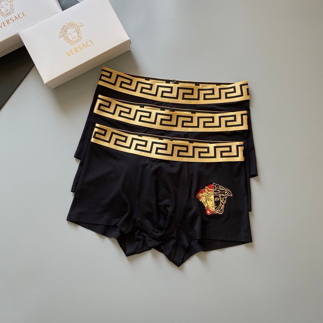 Versace Black Gold Key and Face Motifs Boxer Briefs, image 4