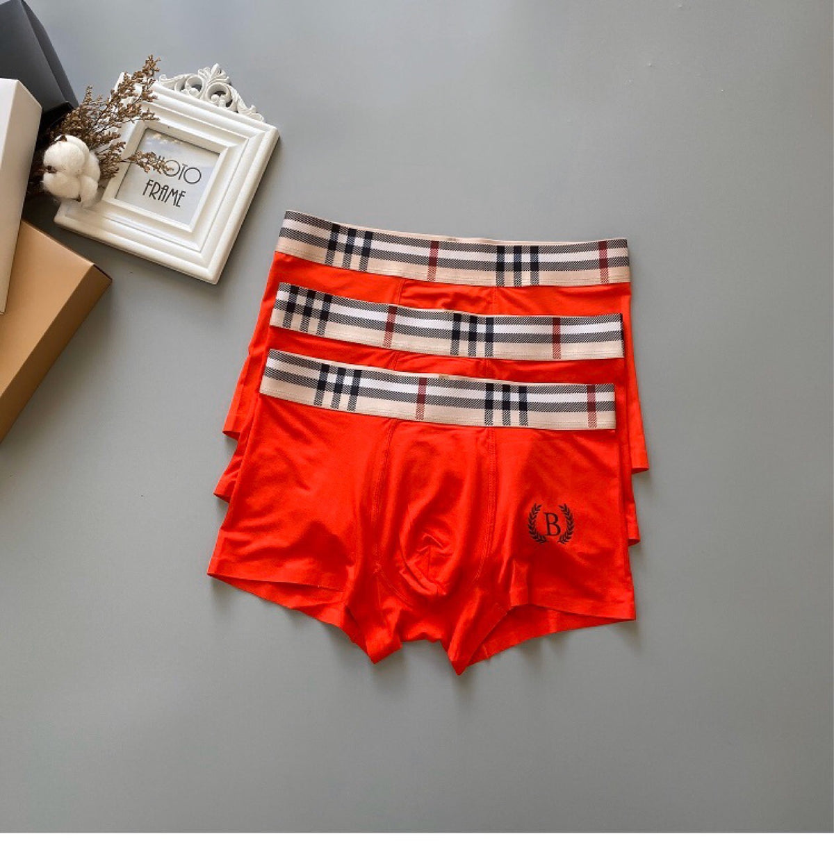 Burberry Red Broad Check Waist Small Logo Boxer Briefs, image 2