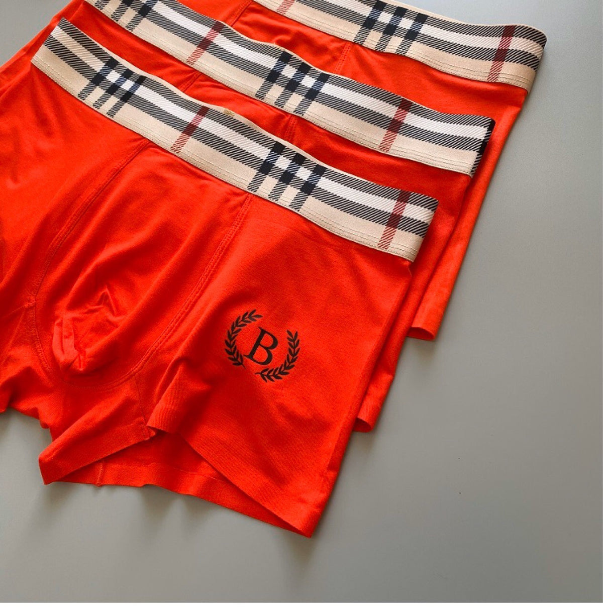 Burberry Red Broad Check Waist Small Logo Boxer Briefs, image 6