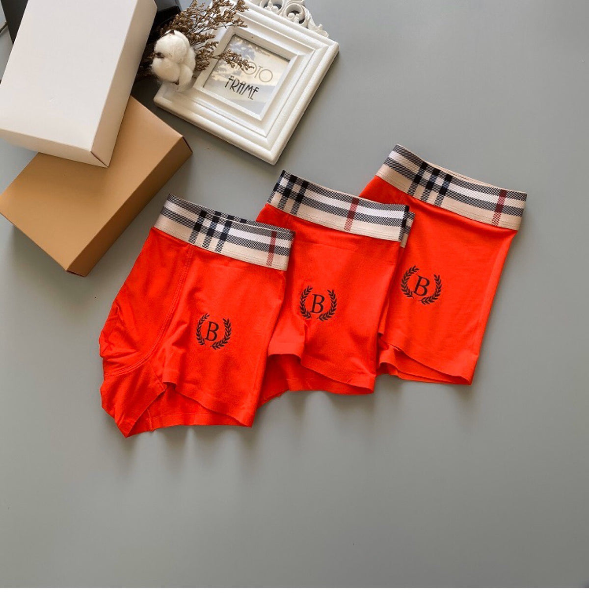 Burberry Red Broad Check Waist Small Logo Boxer Briefs, image 4