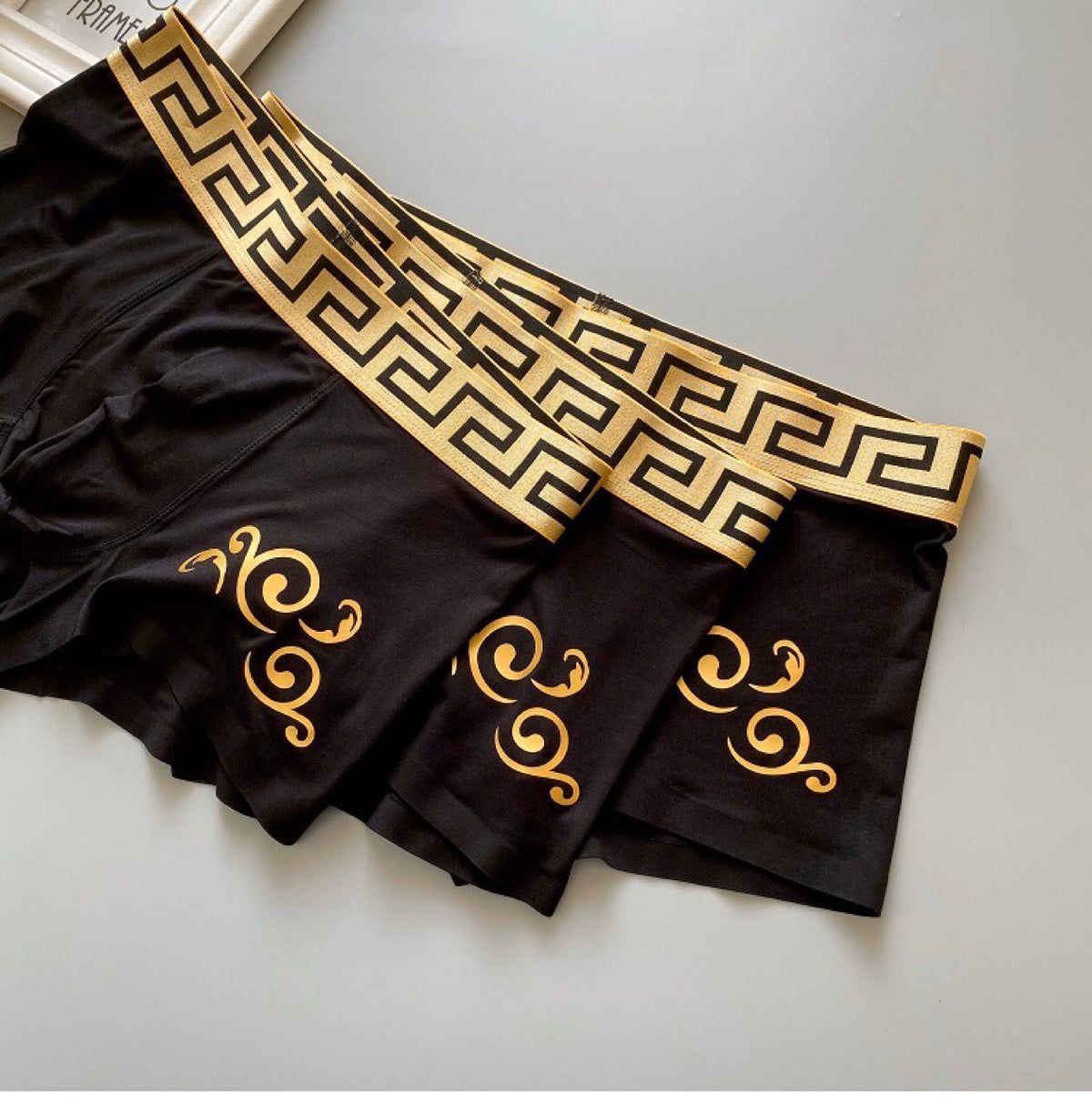 Versace Black Gold Key Decorative Curl Boxer Briefs, image 2