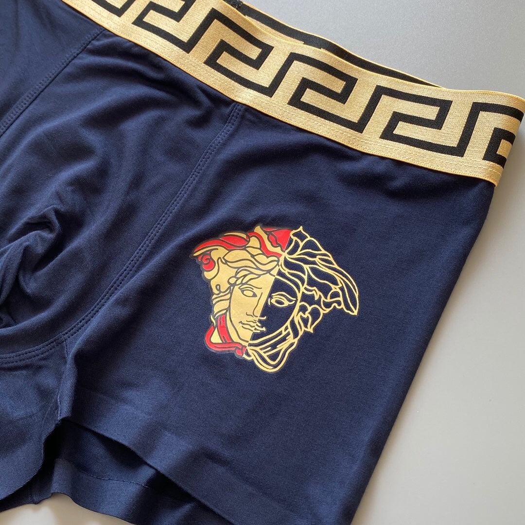 Versace Burgundy Grey Blue Gold Medallion Boxer Briefs, image 17