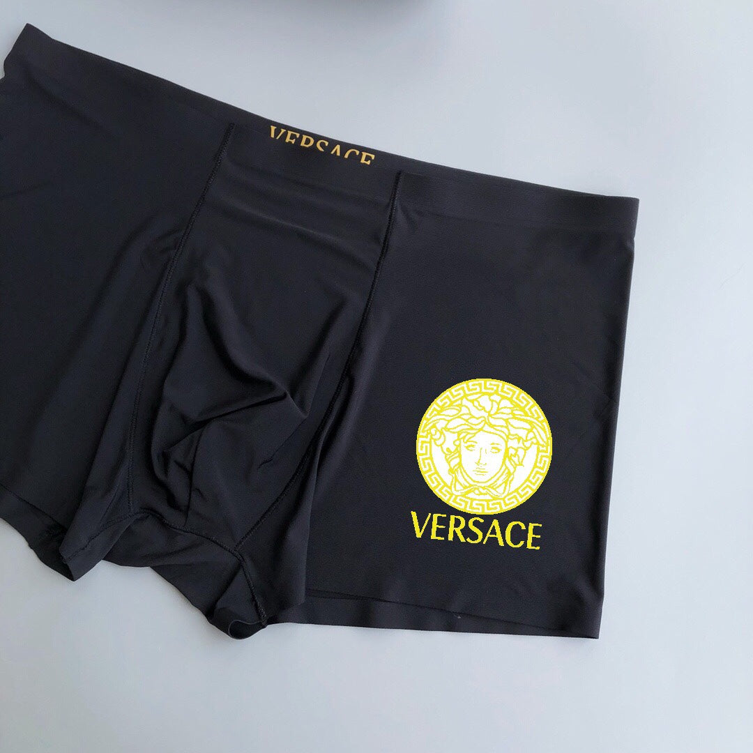 Versace White Navy Yellow Round Face Boxer Briefs, image 4