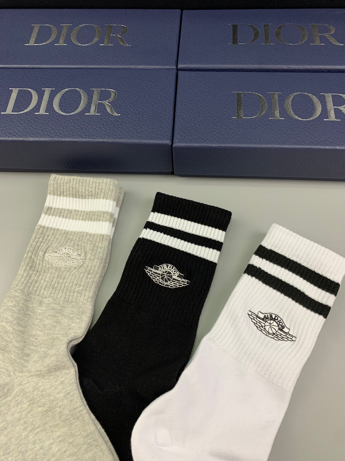 Dior Black White Cream Side Stripe Men's Briefs, image 7