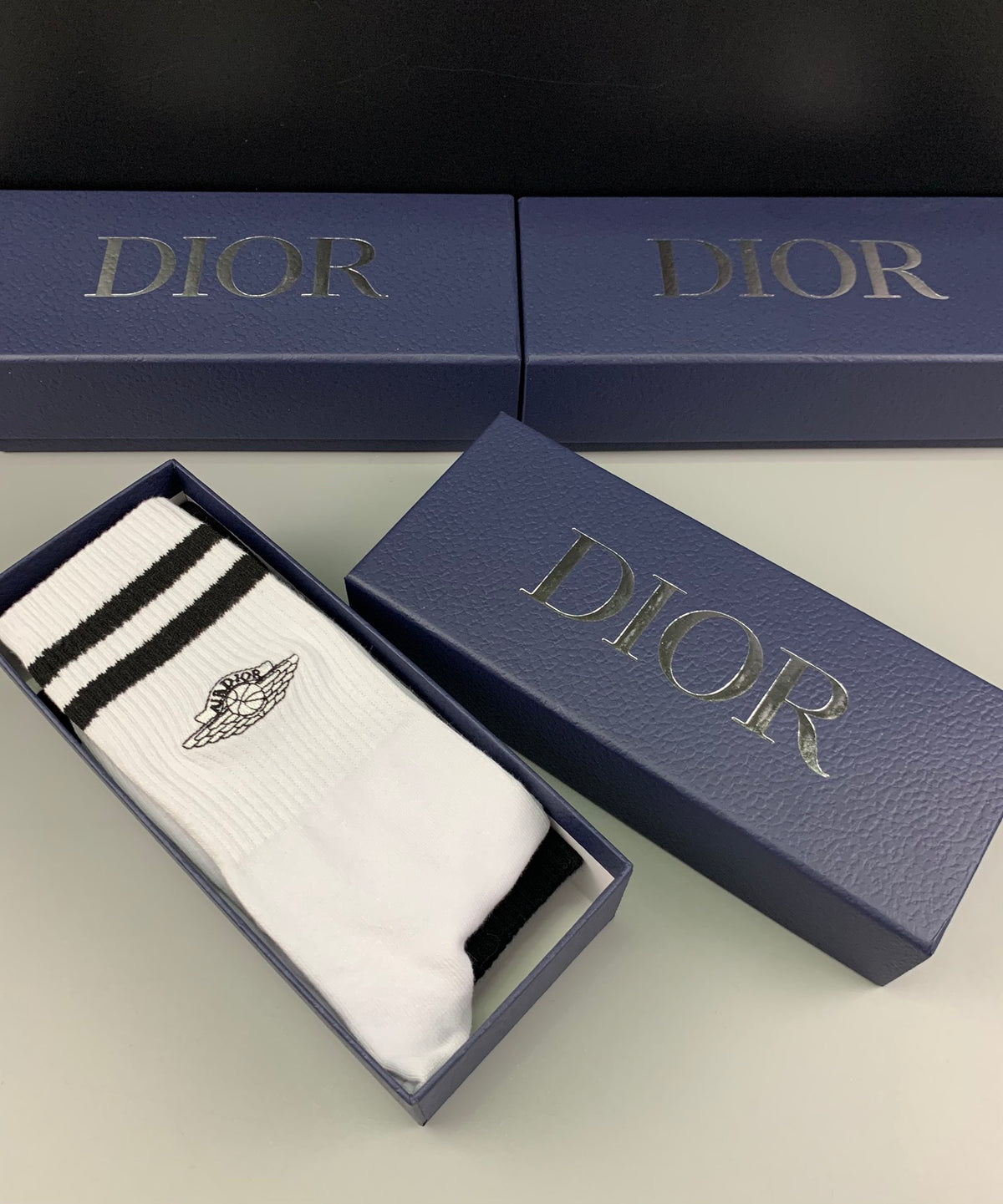 Dior Black White Cream Side Stripe Men's Briefs, image 8