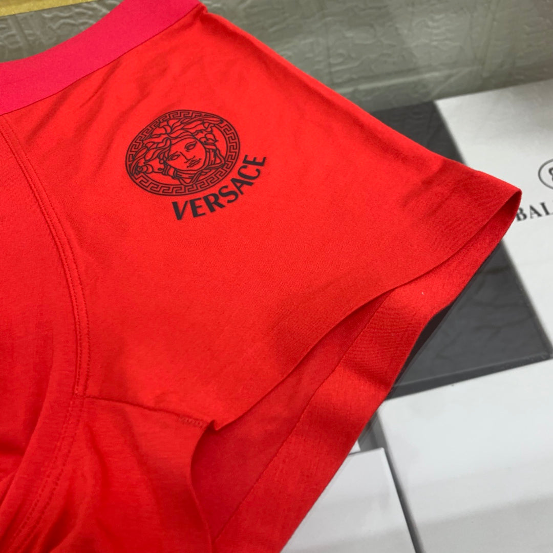 Versace Red Small Round Face Boxer Briefs, image 3