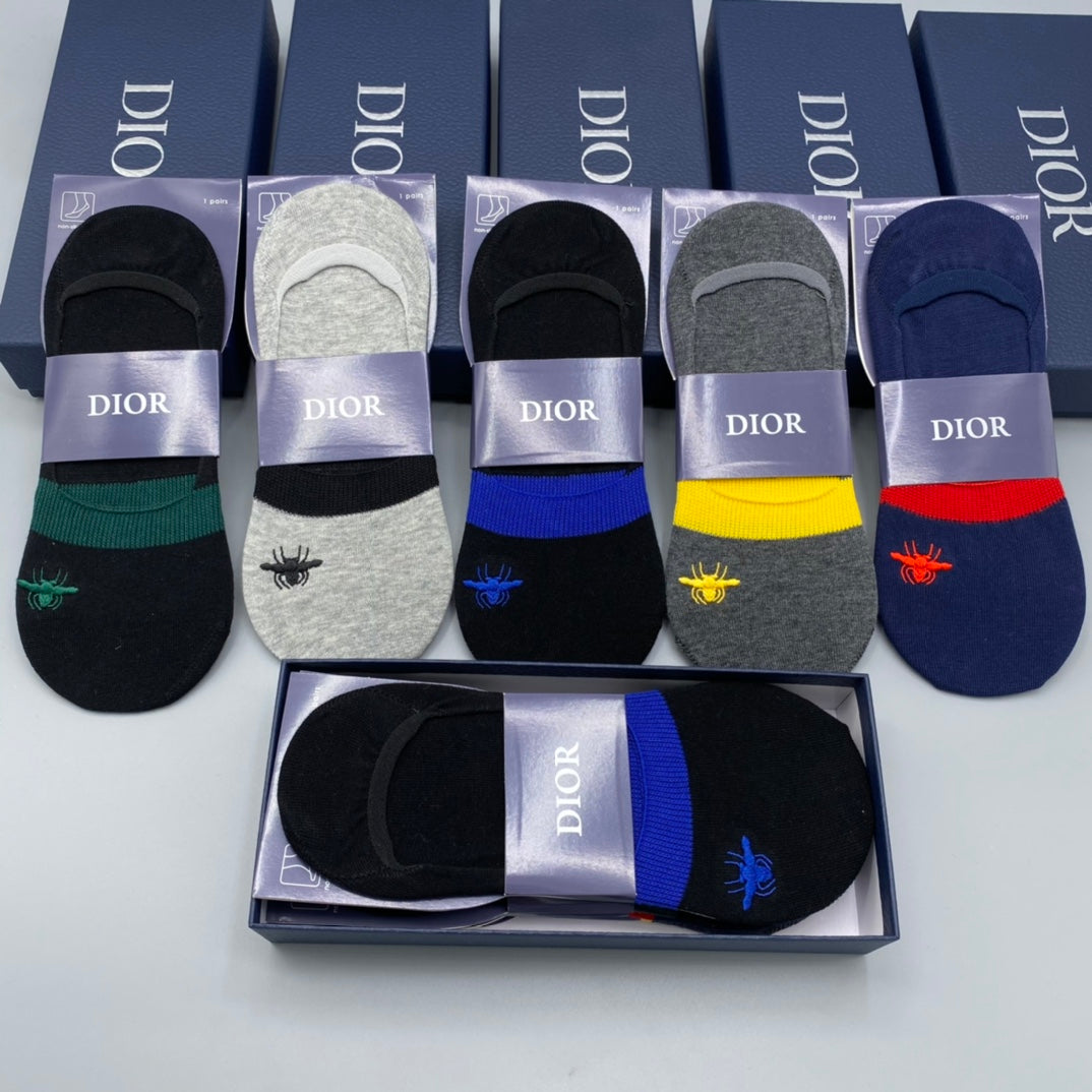 Dior Packaged Neutral Colour Blocks No-Show Socks, image 2