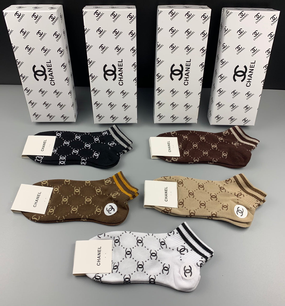 CHANEL Warm Geometric Short Socks, gallery image 2