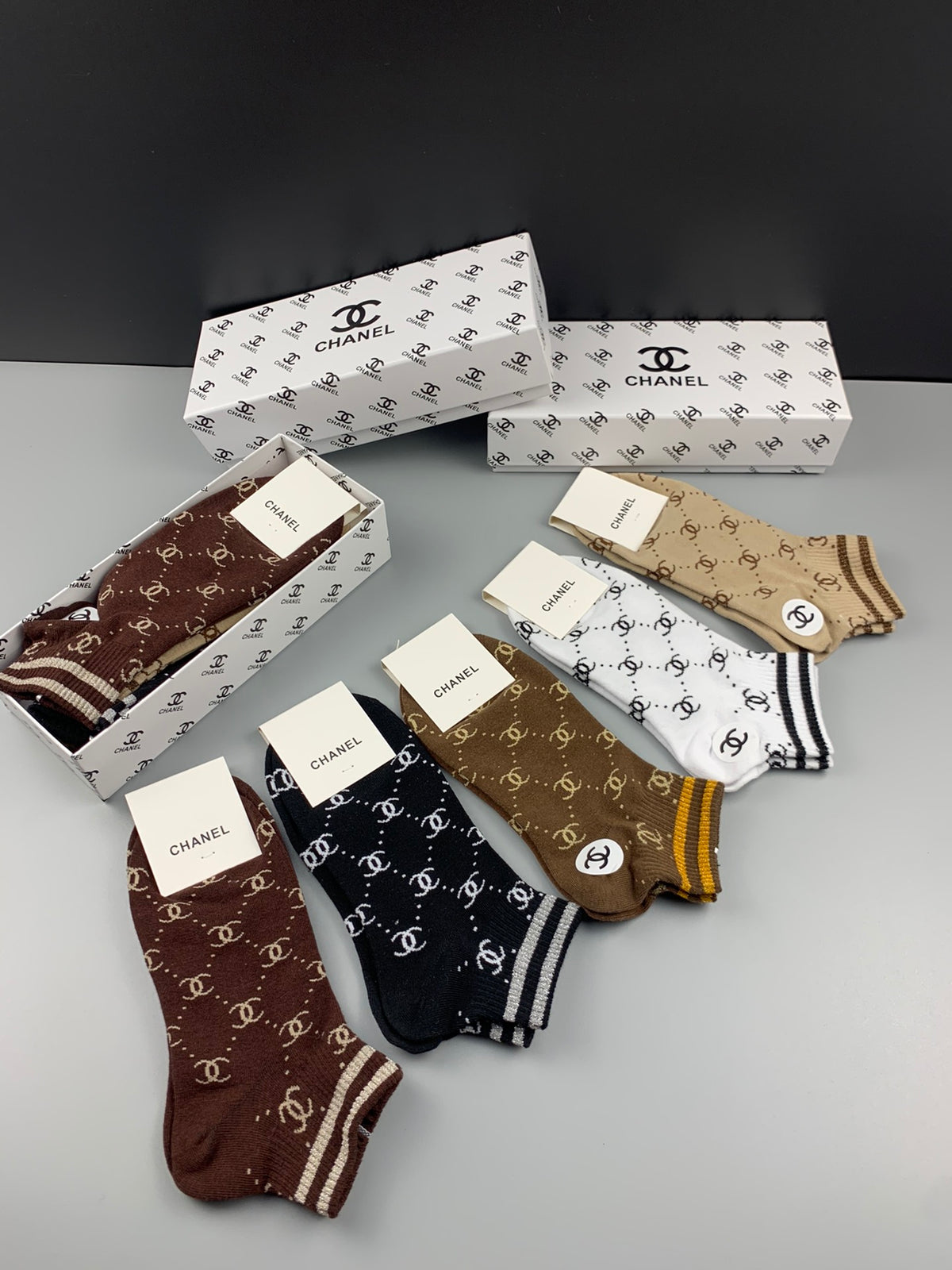 CHANEL Warm Geometric Short Socks, gallery image 6