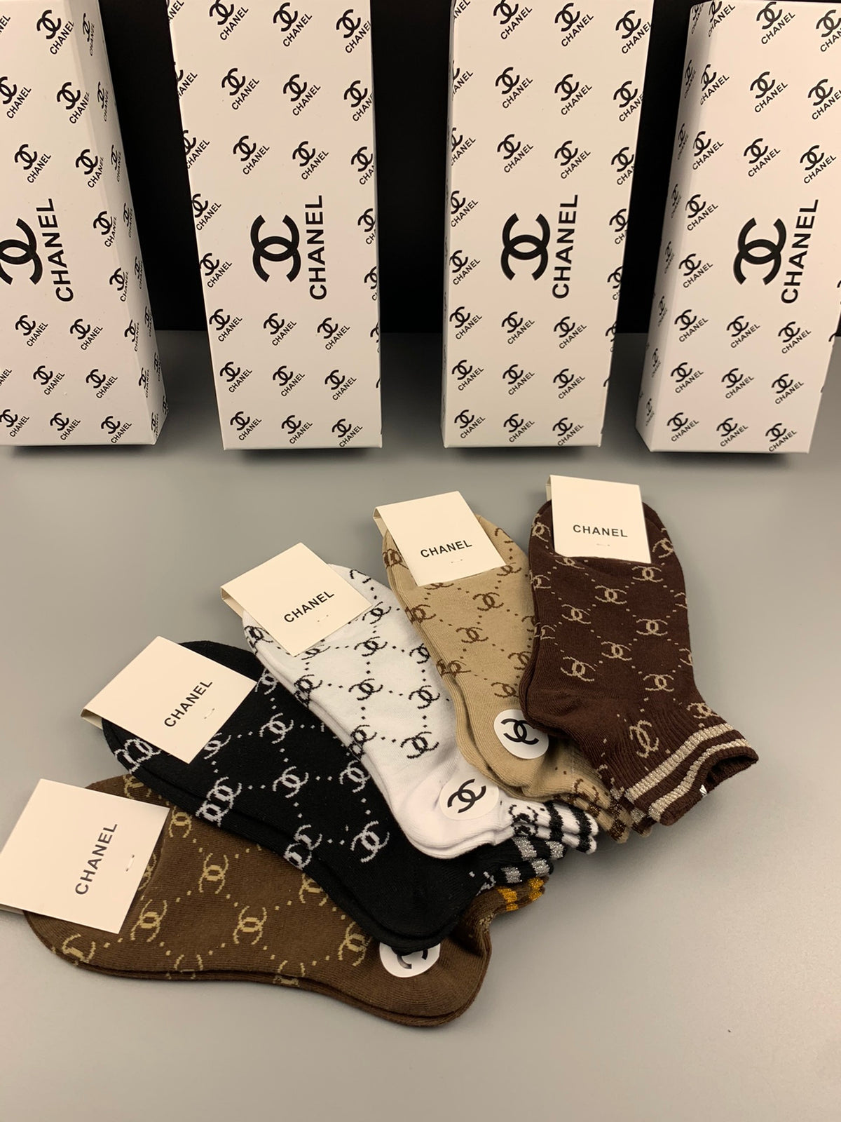 CHANEL Warm Geometric Short Socks, gallery image 3