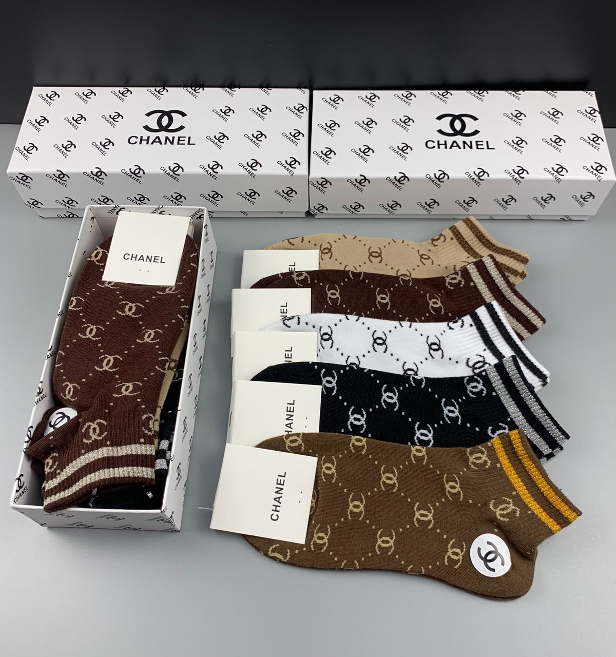 CHANEL Warm Geometric Short Socks, gallery image 7