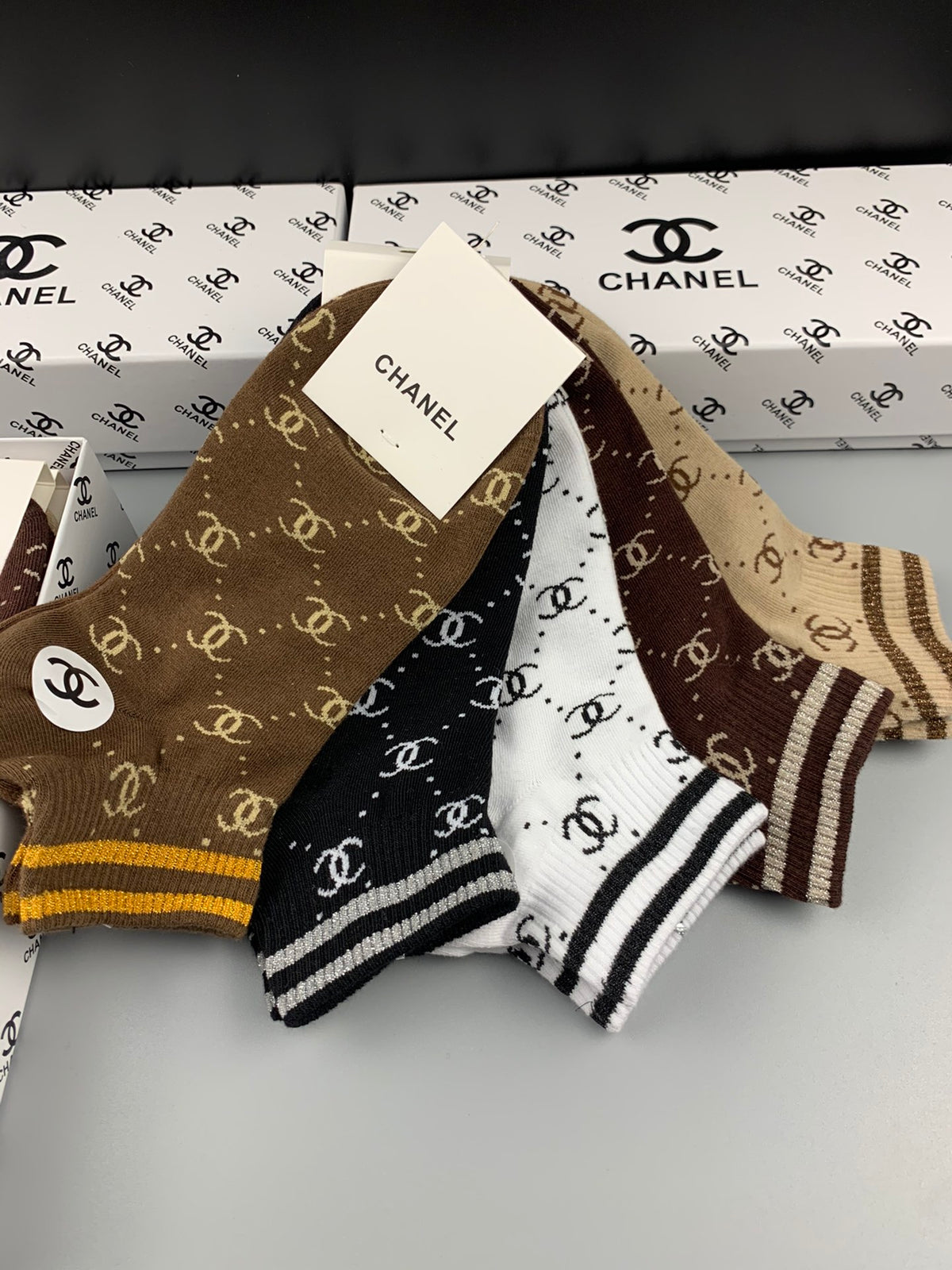 CHANEL Warm Geometric Short Socks, gallery image 8