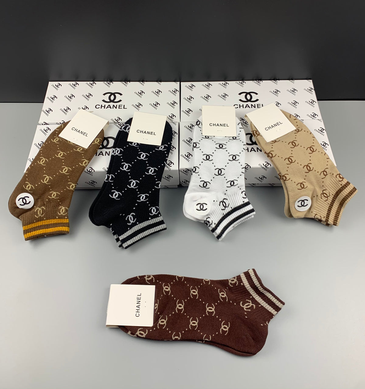 CHANEL Warm Geometric Short Socks, gallery image 5