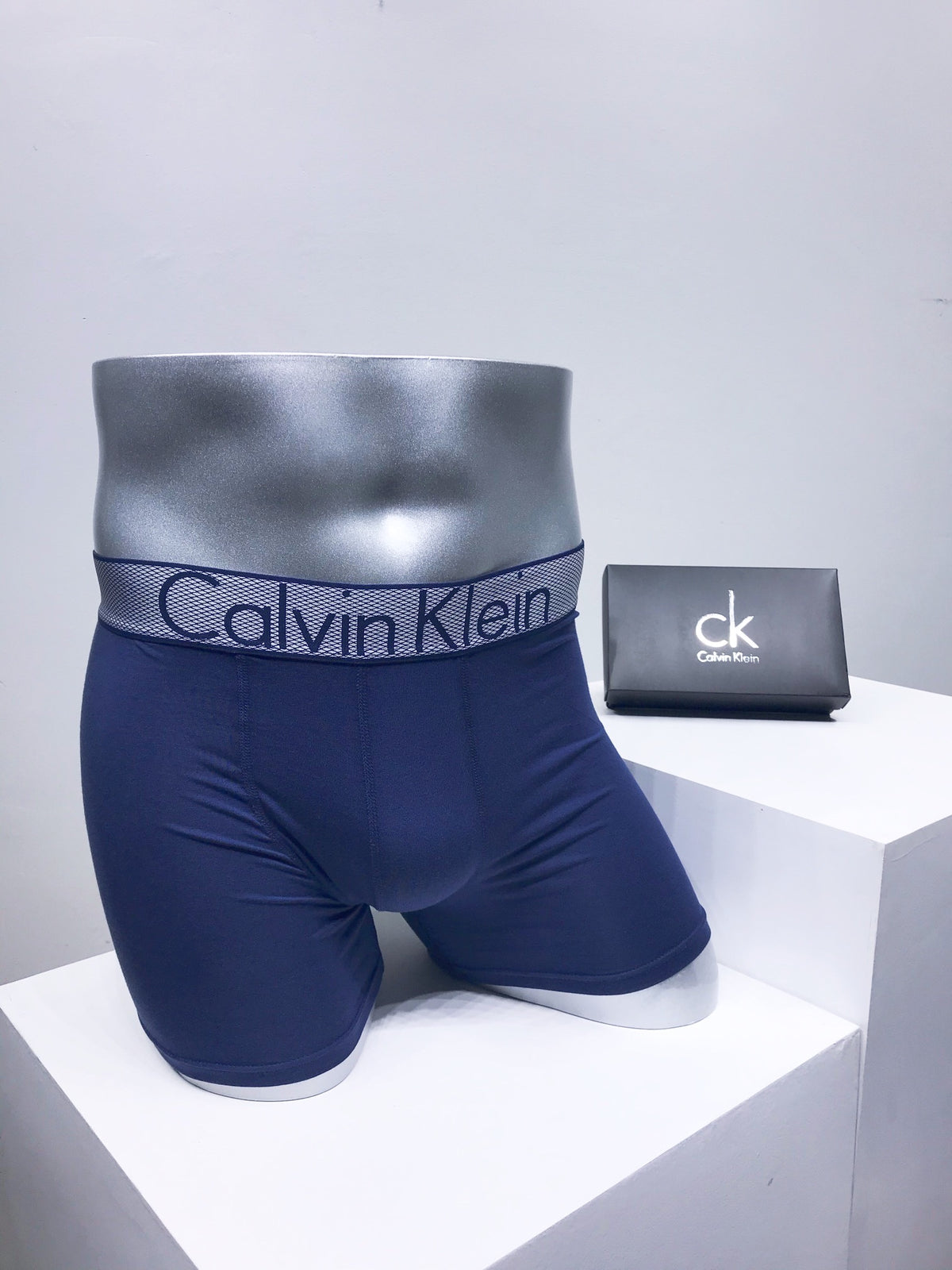 Calvin Klein Navy Raised Waist Display Boxer Briefs, image 1