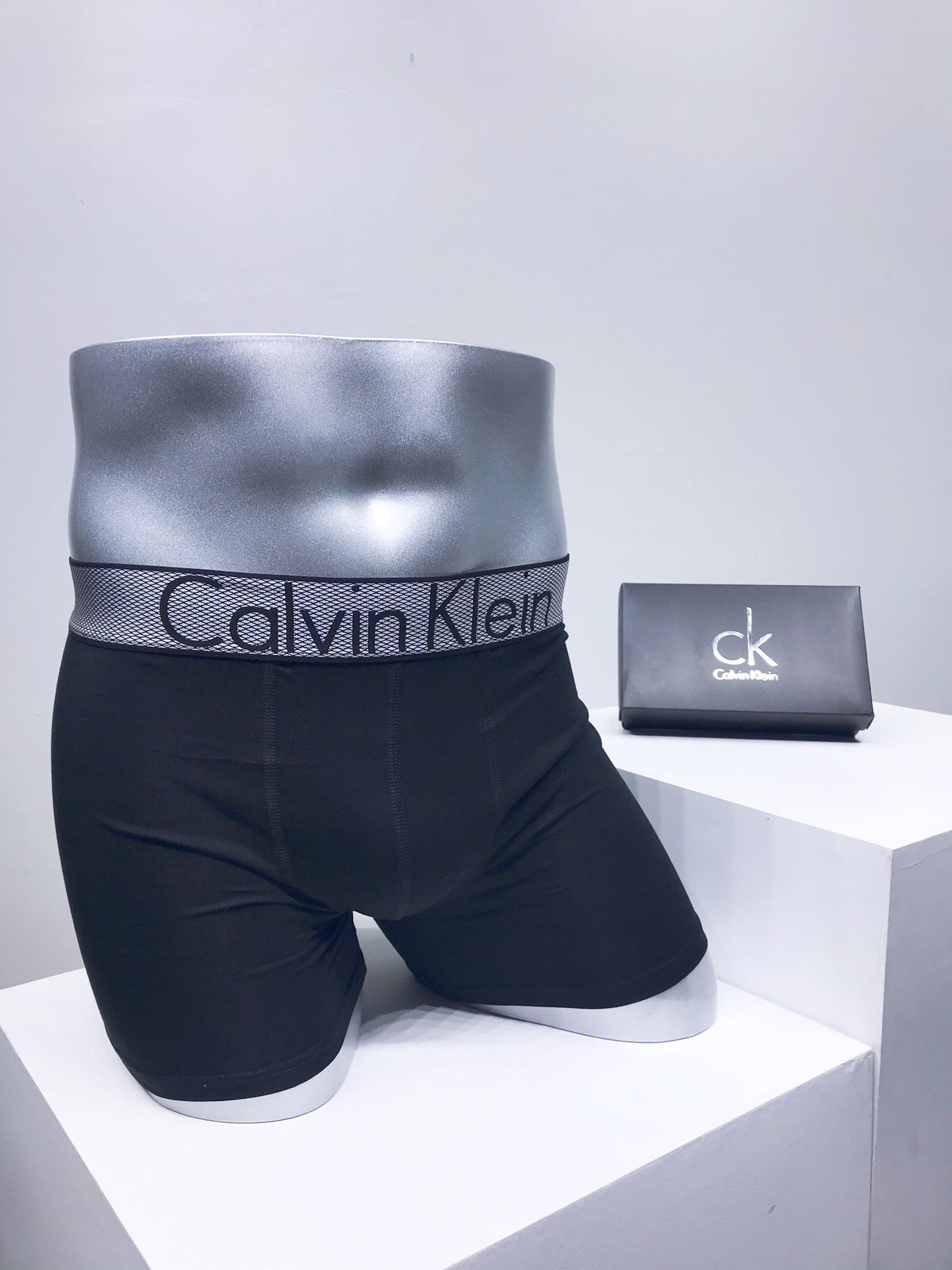 Calvin Klein Navy Raised Waist Display Boxer Briefs, image 3