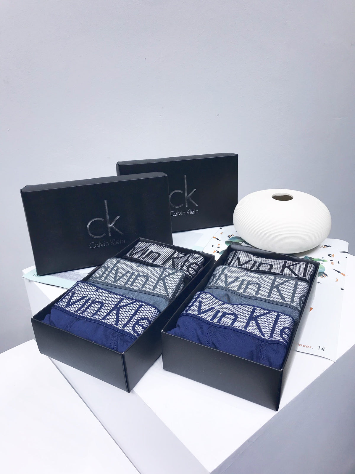 Calvin Klein Navy Raised Waist Display Boxer Briefs, image 7