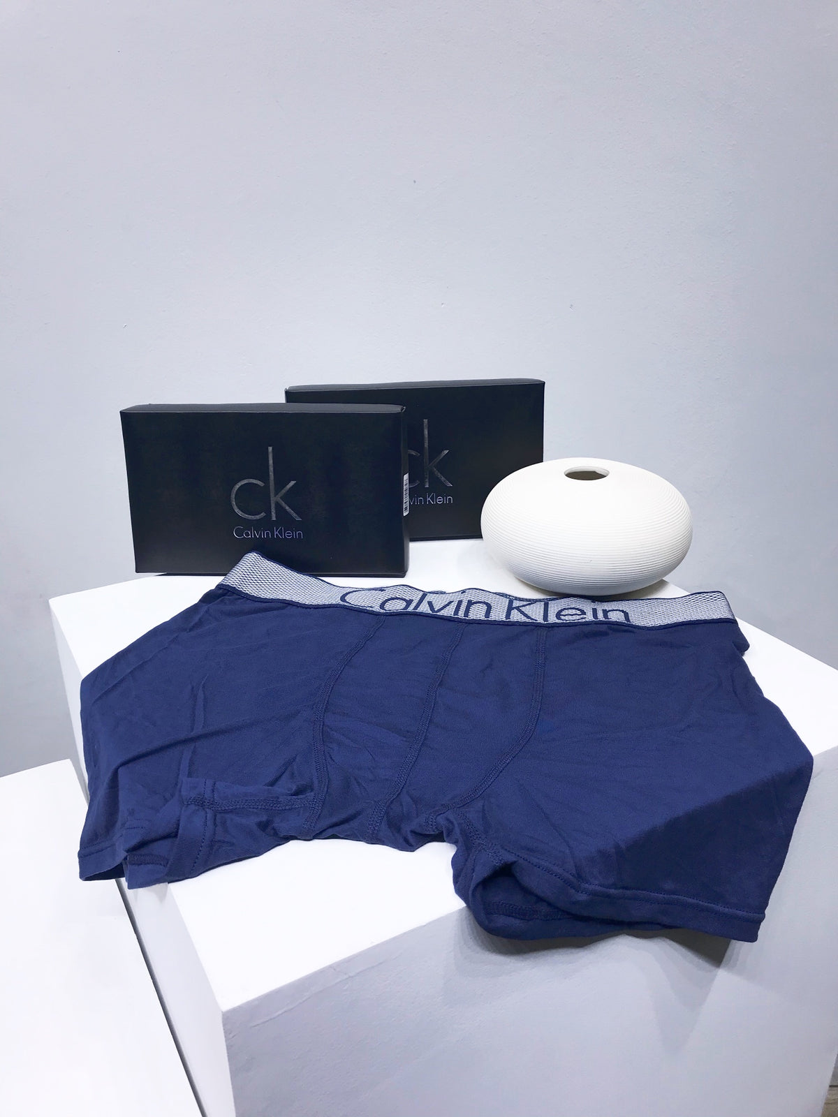 Calvin Klein Navy Raised Waist Display Boxer Briefs, image 6