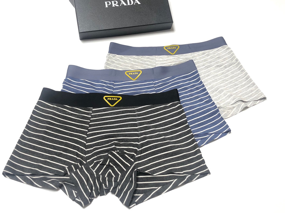 Prada Boxed Narrow Stripe Triangle Boxer Briefs, image 4