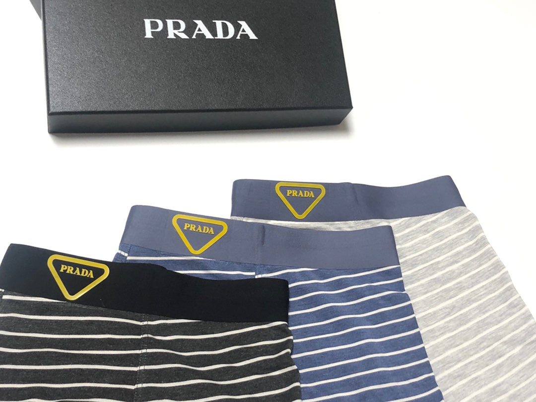 Prada Boxed Narrow Stripe Triangle Boxer Briefs, image 5