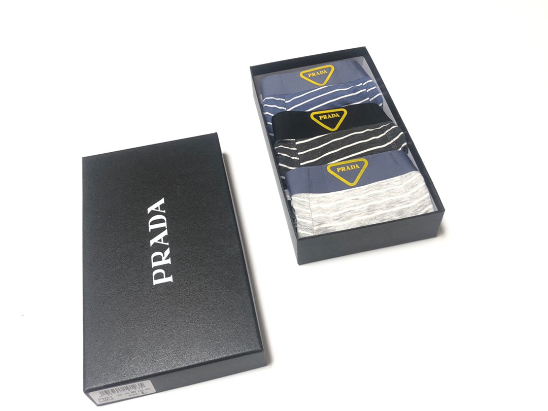 Prada Boxed Narrow Stripe Triangle Boxer Briefs, image 2