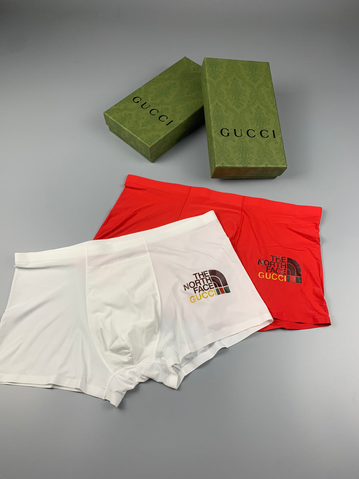 Gucci White Red Grey Small Animal Motif Boxer Briefs, image 1