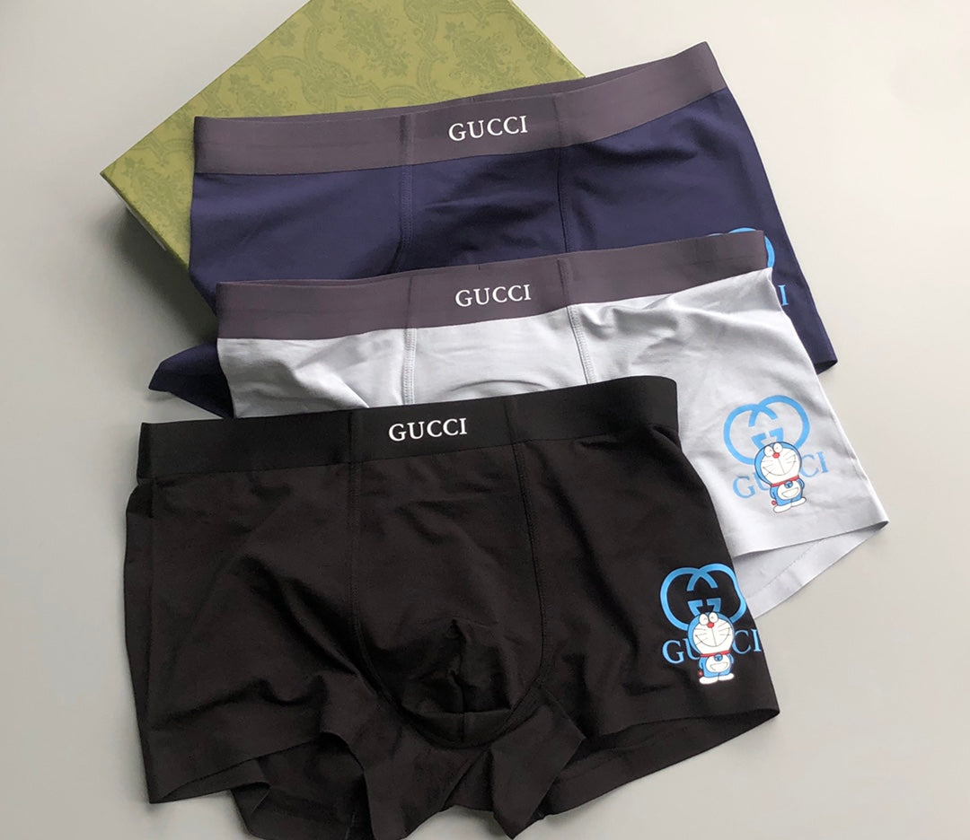 Gucci Boxed Grey Blue Wordmark Bands Boxer Briefs, image 5