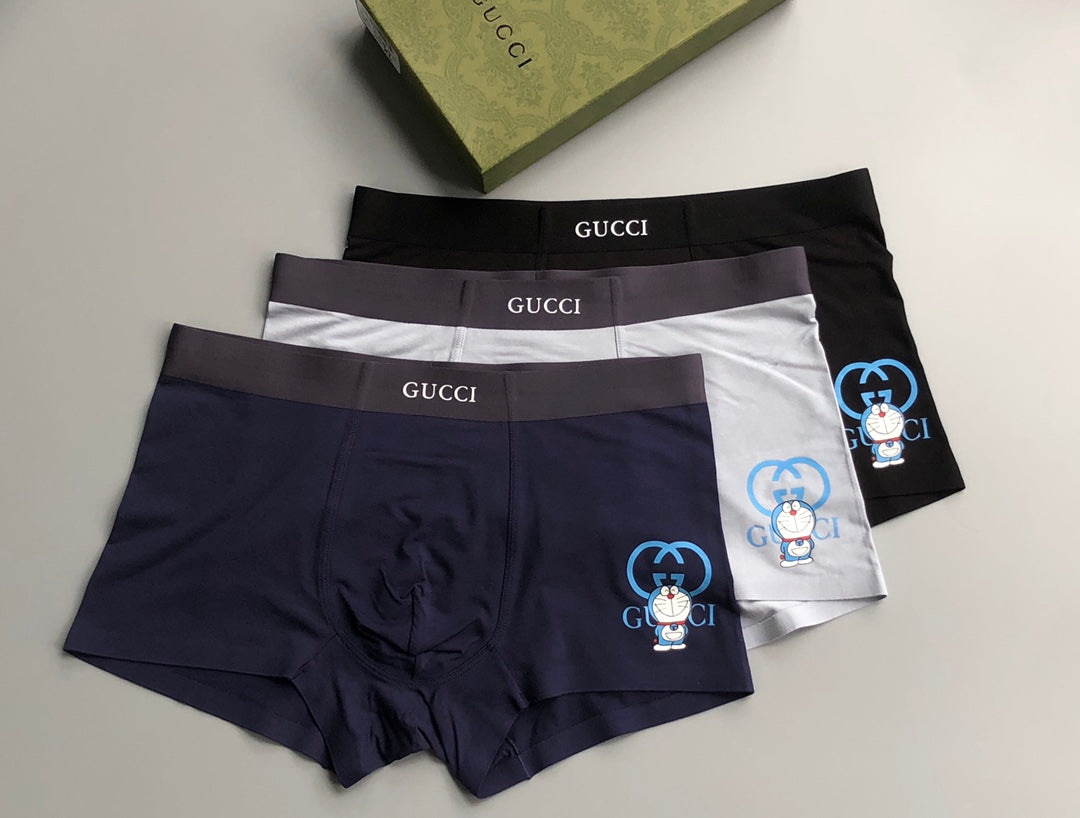 Gucci Boxed Grey Blue Wordmark Bands Boxer Briefs, image 4
