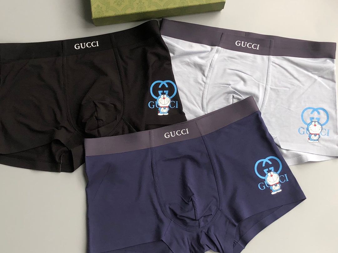 Gucci Boxed Grey Blue Wordmark Bands Boxer Briefs, image 6