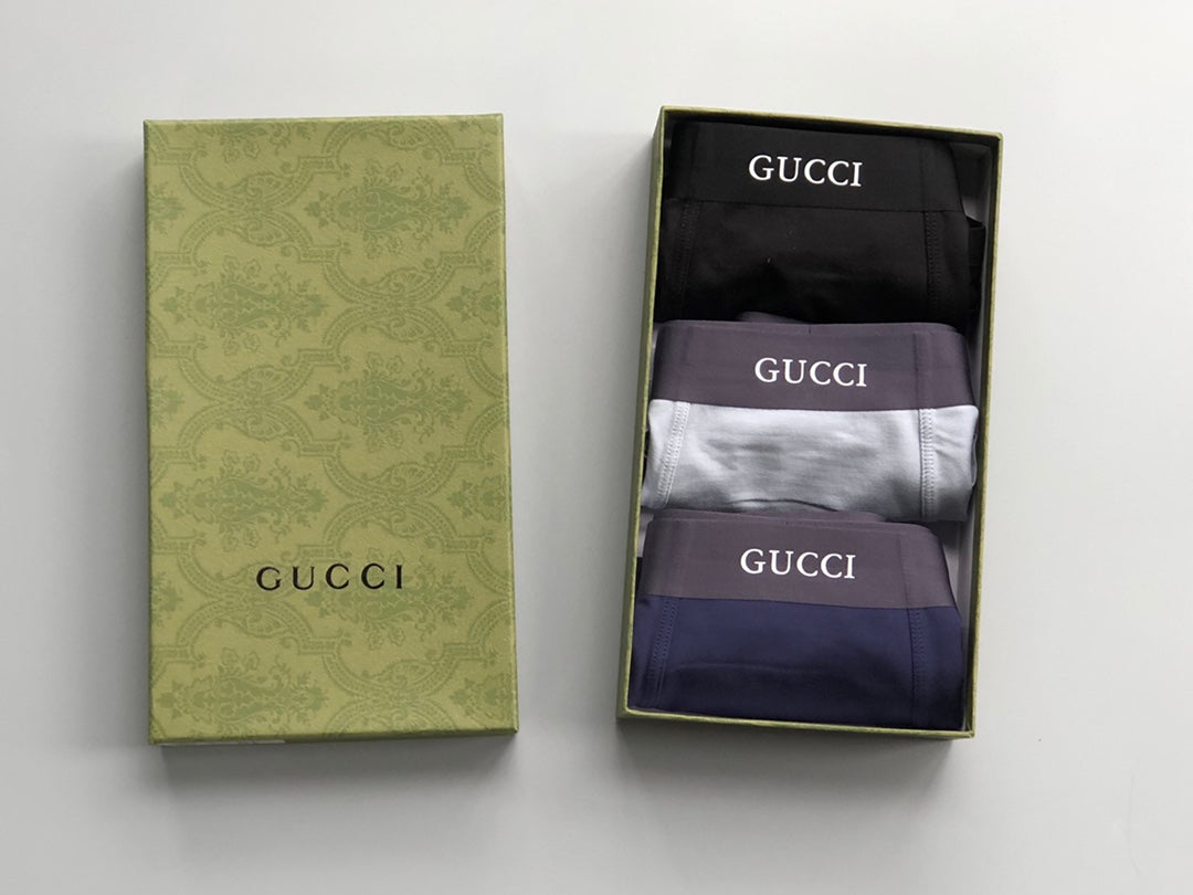 Gucci Boxed Grey Blue Wordmark Bands Boxer Briefs, image 1