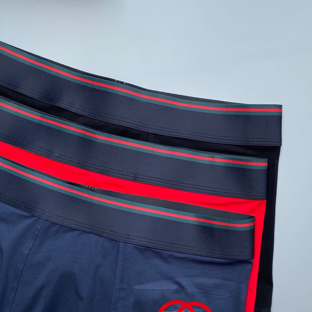 Gucci Red Grey Navy Cartoon Patch Boxer Briefs, image 5