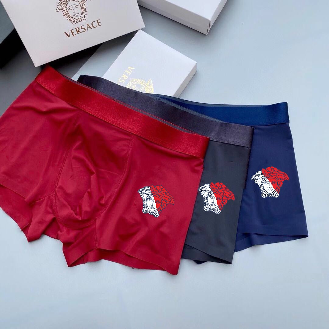Versace Red Grey Blue Cartoon Patch Boxer Briefs, image 2