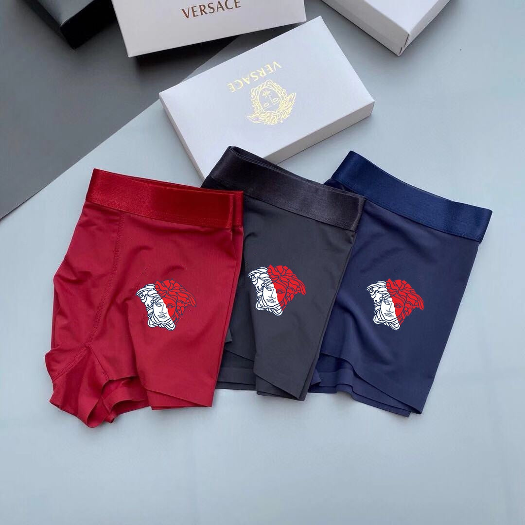 Versace Red Grey Blue Cartoon Patch Boxer Briefs, image 4