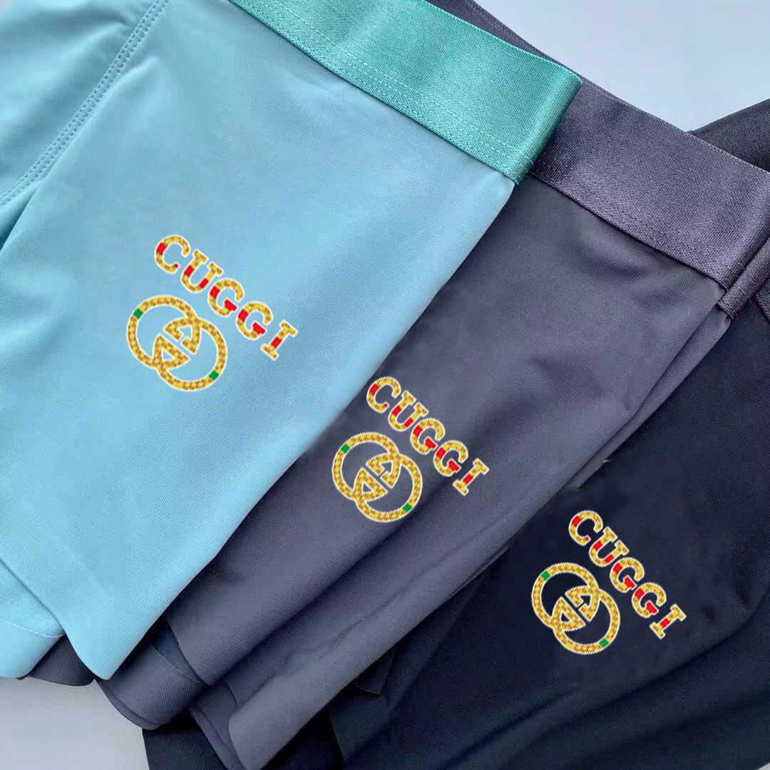 Gucci Teal Blue Gold Wordmarks Boxer Briefs, image 5