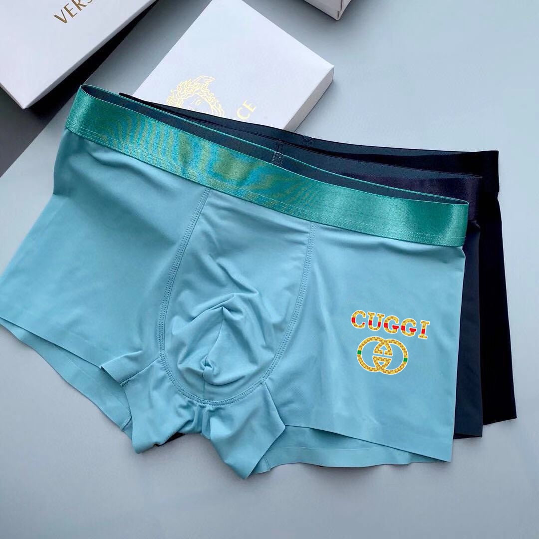 Gucci Teal Blue Gold Wordmarks Boxer Briefs, image 3