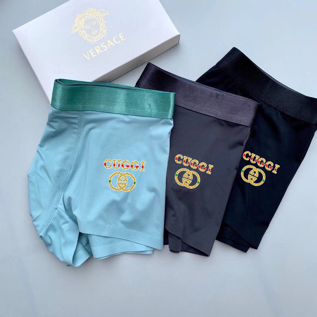 Gucci Teal Blue Gold Wordmarks Boxer Briefs, image 2
