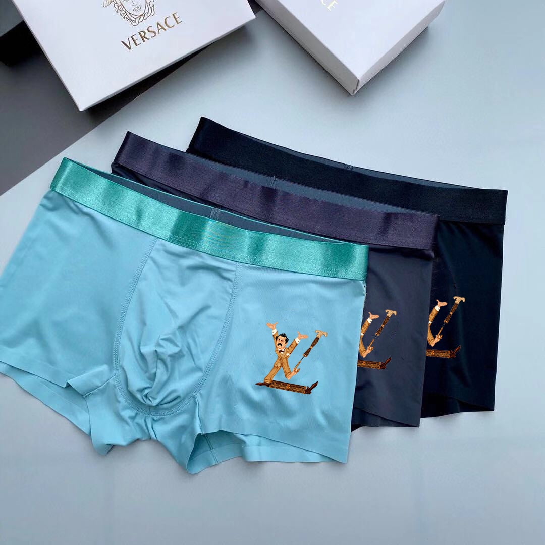 Louis Vuitton Teal Grey Black Gold Monogram Boxer Briefs, image 2