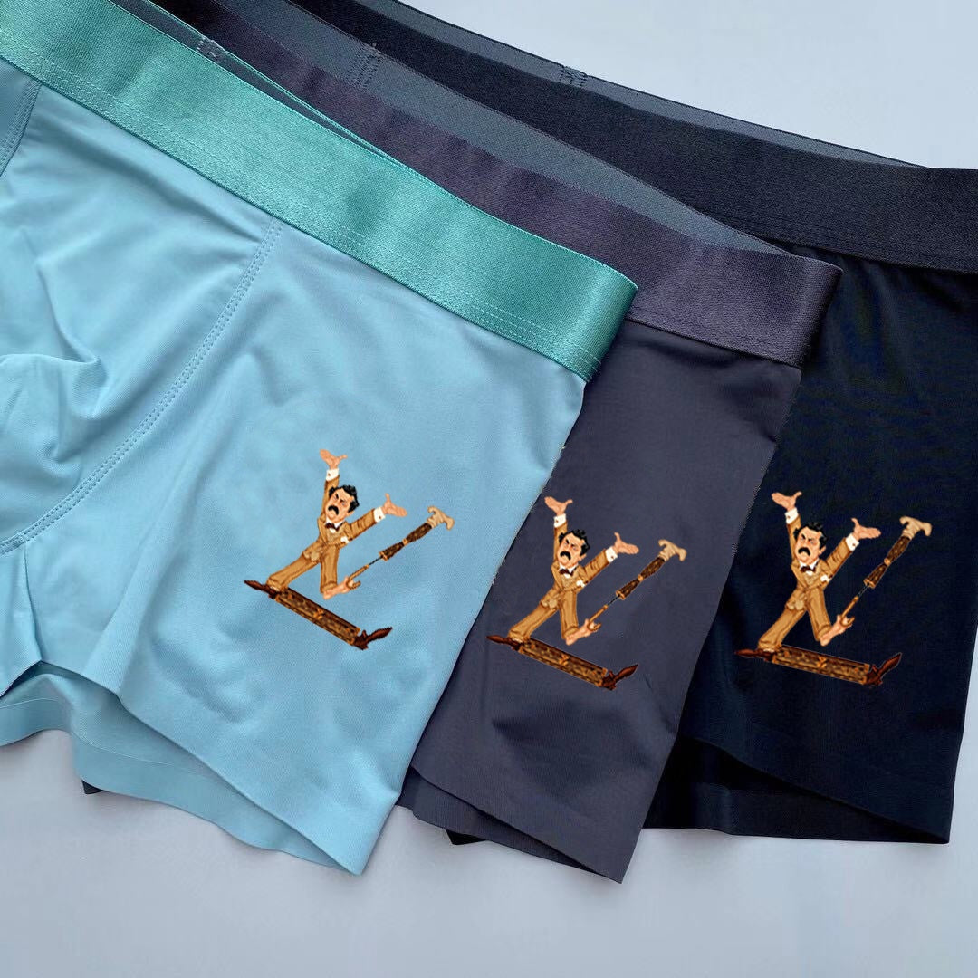 Louis Vuitton Teal Grey Black Gold Monogram Boxer Briefs, image 3